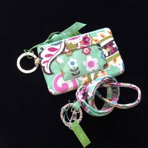 Vera Bradley Lanyard Zip ID Case Tutti Frutti